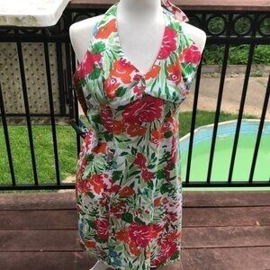 Ralph Lauren Chaps Green Floral Sundress sz 6